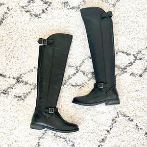 ALDO Gella Black Leather Over The Knee Boots 6.5